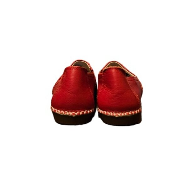 Taxi Red Leather Espadrilles NWOT - Picture 5 of 6